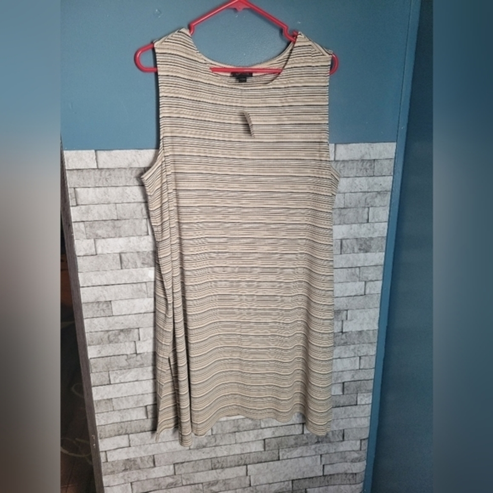 J. Jill NWT Caramel Striped Sleeveless Dress Size‎ XL